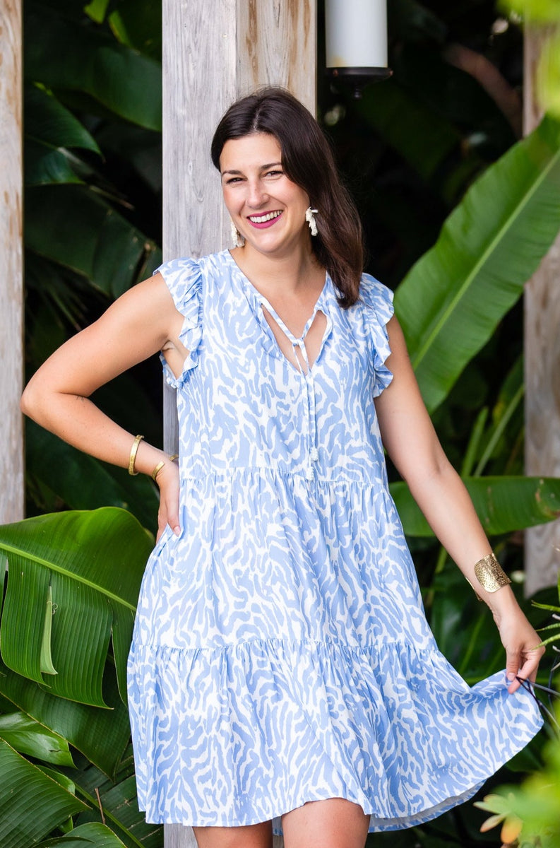 Nantucket Dress / Periwinkle Zebra – walker&wade